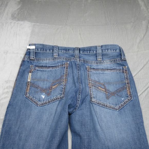 Cinch Green Label Jeans Mens 35x35 Blue Denim Bootcut Medium Wash Classic Fit - Picture 9 of 16